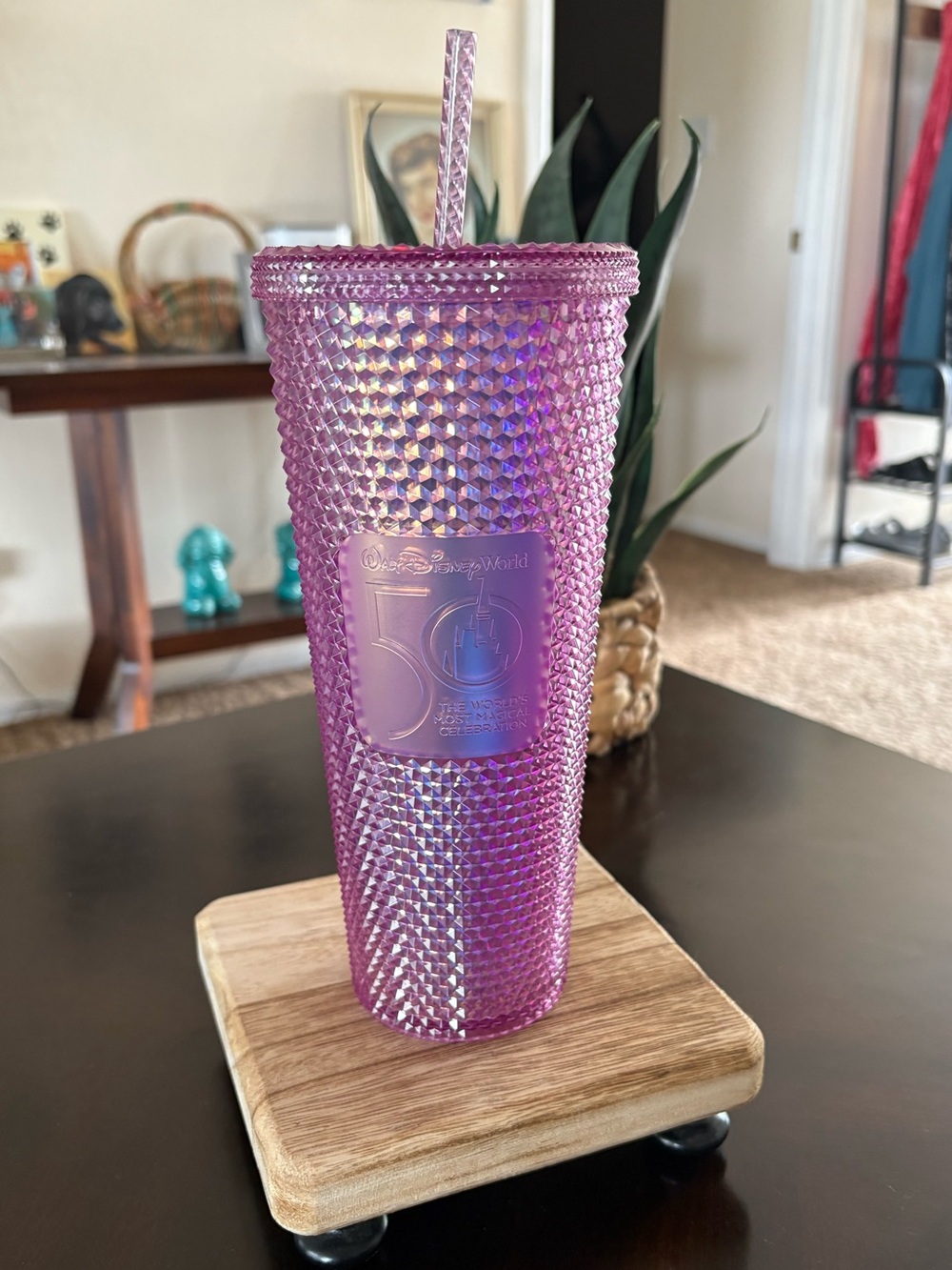 Disney Starbucks Walt Disney World 50th Anniversary Purple Studded Tumbler 24oz